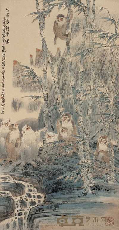 徐培晨 1998年作 竹泉清清诗梦缘 镜心 133×69cm